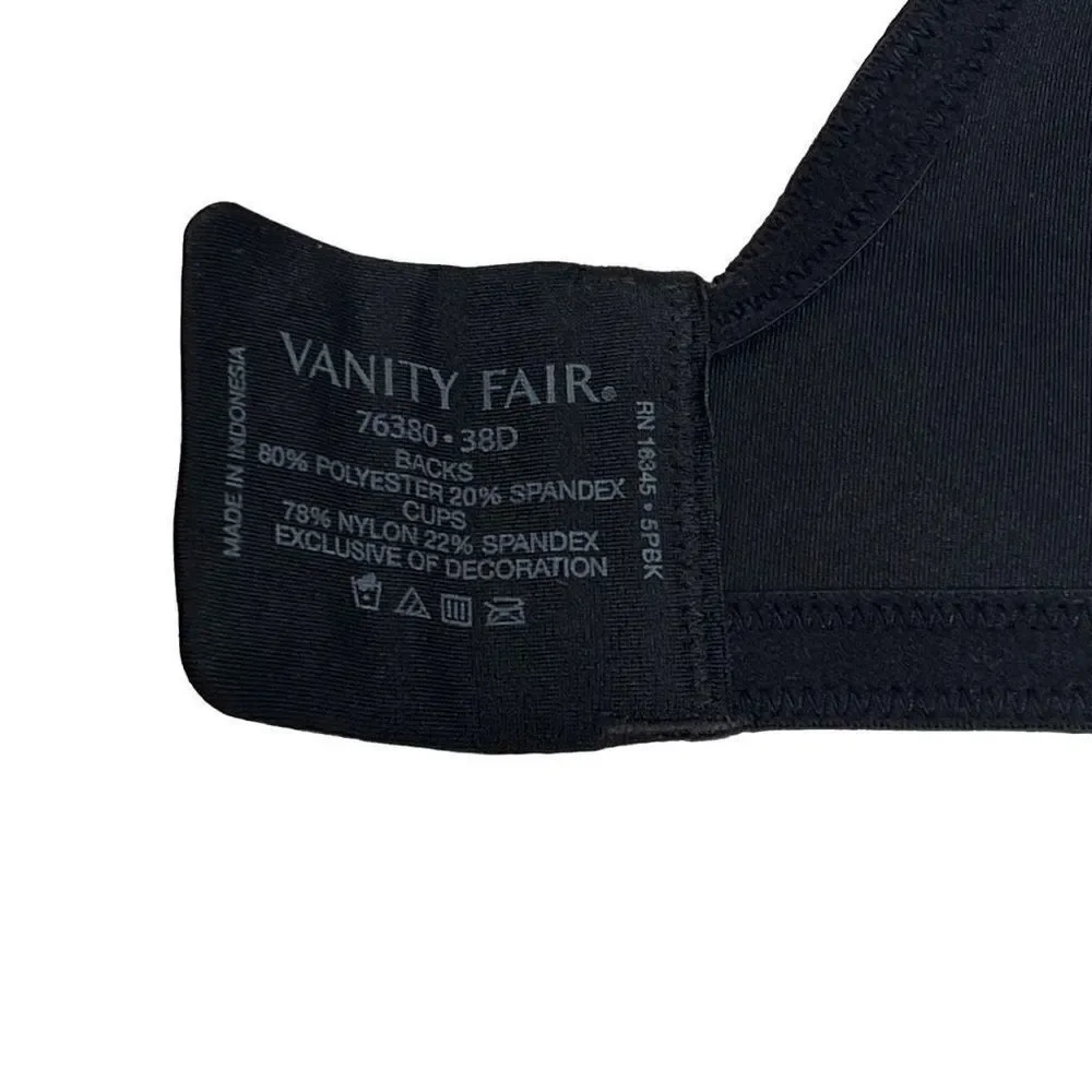 Vanity Fair NWT black beauty bra size 38D